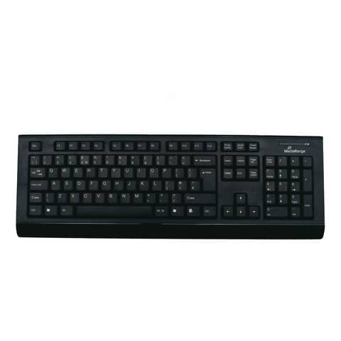 Set tastiera e mouse wireless QWERTY Media Range nero MROS104-UK    